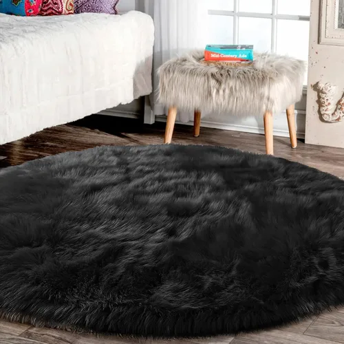 Vista 93 de Latepis - Alfombra rectangular de piel sintética tipo lana de oveja suave y esponjosa de estilo bohemio para sala de estar, dormitorio y residencias