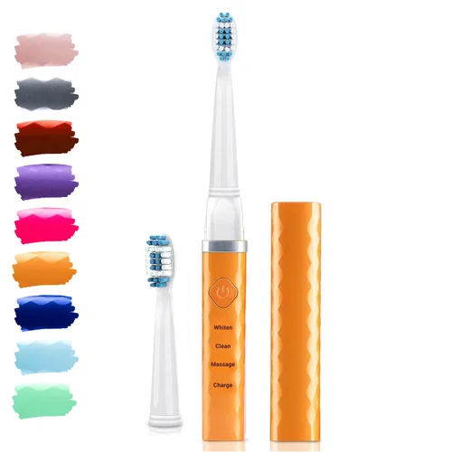 Vista 12 de Pop Sonic Cepillo de dientes USB Charge Anywhere (verde) - Cepillo de dientes recargable con hasta 40,000 trazos de cepillo/Minuto-Cerdas de nailon