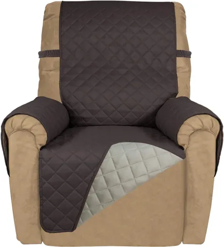 Vista 170 de PureFit - Funda de sofá acolchada reversible, protector de muebles impermeable, funda de sofá lavable con espuma antideslizante y correas elásticas