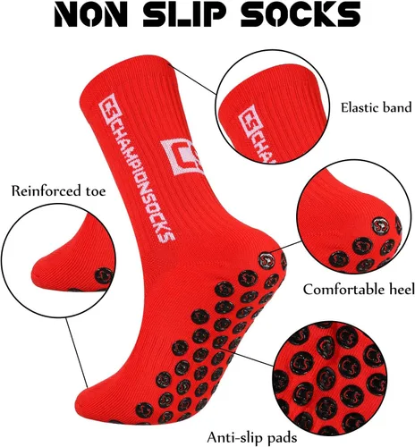Vista 3 de DragonflyDreams 4 pares de calcetines deportivos antideslizantes para hombre, calcetines deportivos antideslizantes para hombres, calcetines