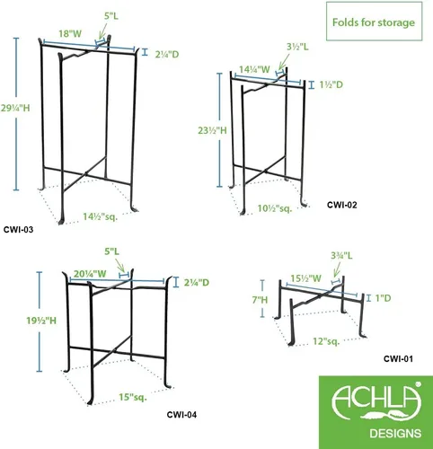 Vista 6 de Achla Designs Soporte plegable grande, negro