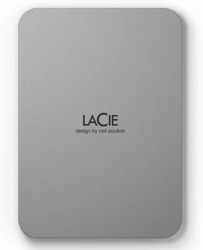 Vista 10 de LaCie Mobile Drive, disco duro externo portátil de 5TB - Plata Lunar, USB-C 3.2, para PC y Mac, reciclado post-consumo, con Adobe All Apps Plan