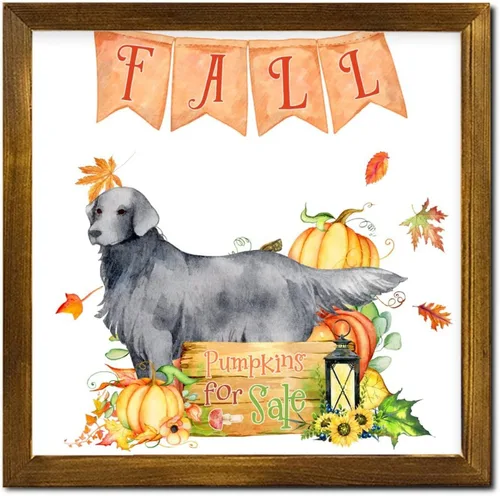 Vista 12 de Fall Pumpkins Sale with Japanese Spitz Dog Framed Wooden Signs Harvest Festival Hanging Wall Art Sign Farmhouse Wall Art Hanging Decor for Women