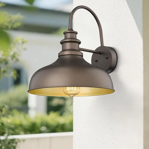 Vista 2 de Bestshared Paquete de 4 luces de pared para exteriores, luz de granero de granja, farol resistente al agua para exteriores, base E26, aplique