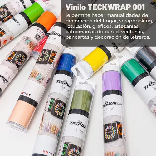 Vista 5 de TECKWRAP 001 Vinilo adhesivo permanente brillante para proyectos de calcomanías de manualidades, 12 pulgadas x 10 pies, color blanco coco brillante