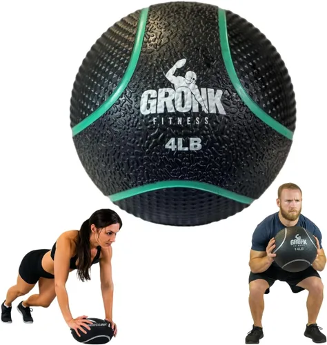 Vista 11 de Gronk Fitness Pelota medicinal de alta calidad, pelota medicinal con peso antideslizante, gran bola de pared para entrenamientos de cuerpo completo
