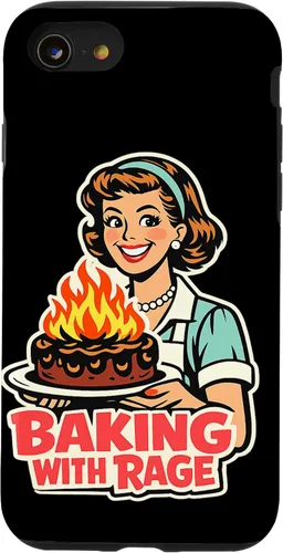Vista 18 de Baking with Rage Retro 1950s Housewife Pop Art Humor Case for iPhone 17