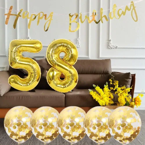 Vista 3 de Decoración de cumpleaños número 48, globos de látex de papel de aluminio, suministros para fiestas de cumpleaños de 48 años, globos de helio, globos