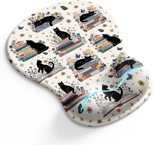 Vista 11 de Blusabaca - Alfombrilla para mouse con reposamuñecas, ergonómica, soporte para muñeca 0 Cuervo