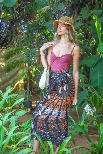 Vista 6 de Boho Chic Pareo - Pareo Mandala - Cubre Traje de Baño Bikini - Vestido de Playa - Envoltura