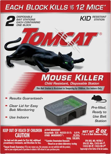 Vista 6 de Tomcat Mouse Killer - Estación desechable resistente a los niños, 1 estación de cebo prellenada lista para usar (paquete de 12)