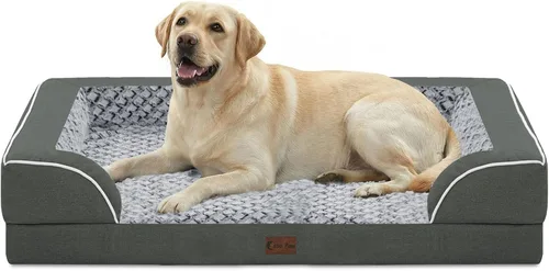Vista 113 de Camas ortopédicas para perros grandes, cama de espuma viscoelástica impermeable para mascotas grandes con lados 89x56 cm, sofá para perros grandes