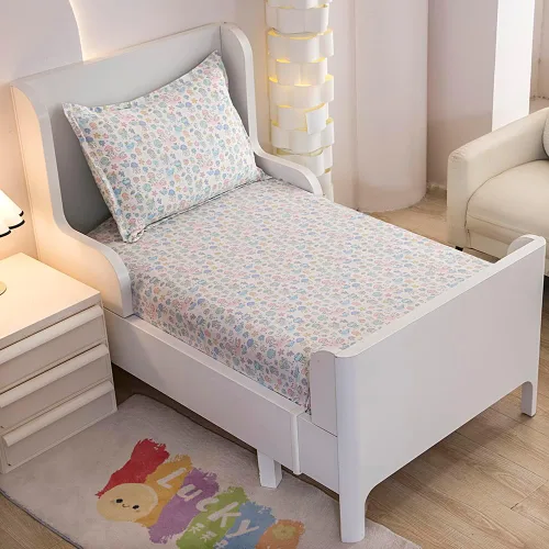 Vista 19 de Juego de 2 sábanas bajeras y fundas de almohada suaves para cama con bonitos patrones de cachorros, sábanas estampadas con patrón de perritos para 2