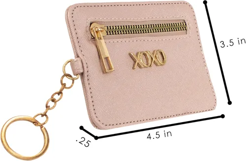 Vista 3 de XOXO Cartera grande Saffiano multifunción para mujer Metallic Blush L Minimalista