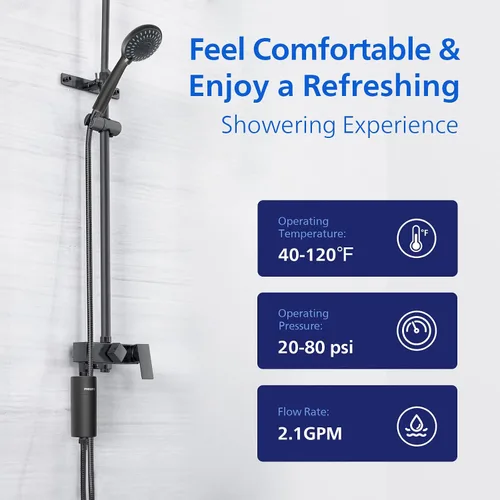 Vista 7 de PHILIPS Filtro de ducha AWP1775BK/37, suavizador de agua para agua dura, filtración de ducha con doble malla, reduce cloro/impurezas/sedimentos