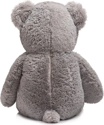 Vista 6 de HollyHOME Oso de peluche gigante de peluche con huellas para niños y novia, 39 pulgadas, color gris