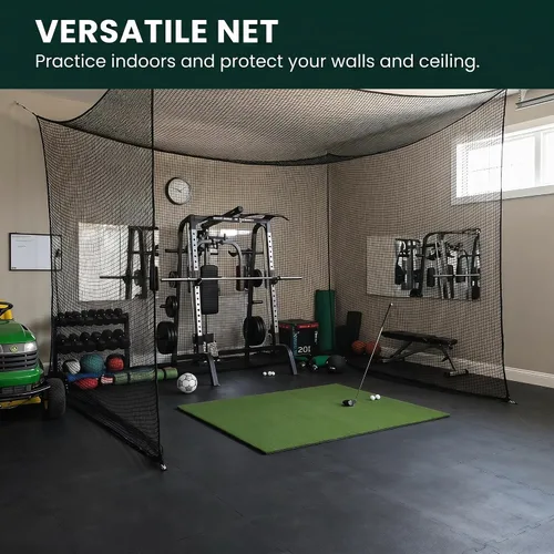 Vista 7 de Golf Net for Hitting Practice, 10Ft to 50Ft Golf Ball Netting with 33Ft Hanging Nylon Rope,Also Use as Baseball, Hockey, Soccer, LAX