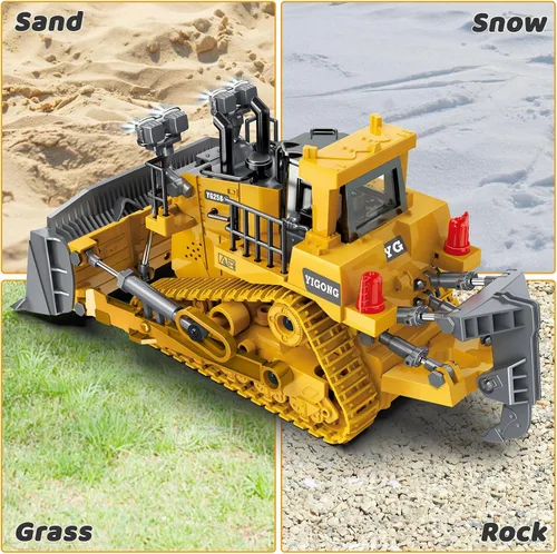 Vista 5 de Samtop Juguetes Rc Bulldozer - Vehículos de construcción de control remoto, camiones Bulldozer para niños y niños de 7 años, 8-12 - Cargador