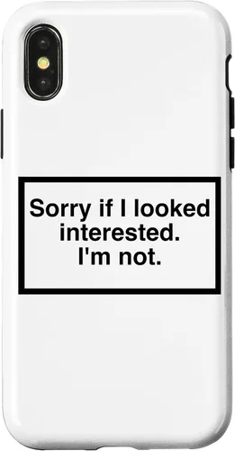 Vista 5 de Sorry if I Looked Interested. I'm not. Funny Phone Mask Case for iPhone 17