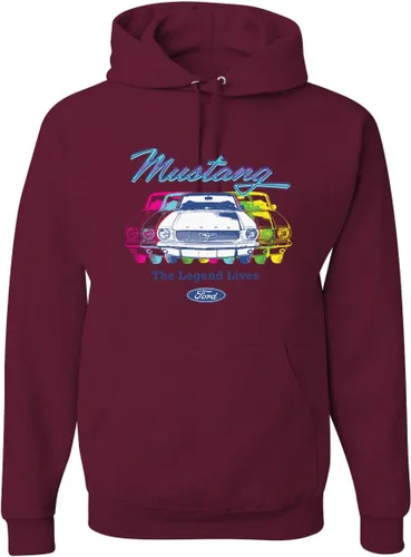 Vista 15 de Wild Bobby Ford Mustang The Legend Lives - Sudadera con capucha unisex con diseño de coches y camiones