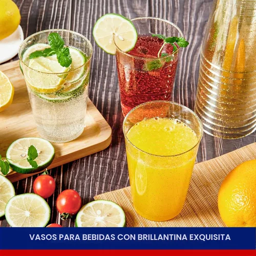 Vista 4 de JOLLY CHEF Paquete de 100 vasos de plástico dorados de 12 onzas, vasos dorados desechables, vasos de fiesta resistentes para bodas, Acción de 39.4 in