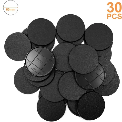Vista 7 de Evemodel 2.362 in 30pcs redondo ABS plástico modelo bases para Wargame mesa simulación militar escena