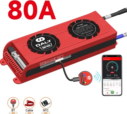 Vista 77 de DALY BMS 72V Li-ion 20S 30A Tablero de protección con cable de equilibrio de puerto común para panel solar autoconstruido, sistema de suministro