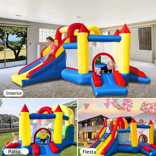 Vista 5 de Umbalir Casa de Rebote Inflable para Niños de 3-8 años, Casa de Rebote Acomoda 4-6 Niños, Diversión Segura para Jugar en Interiores/Exteriores