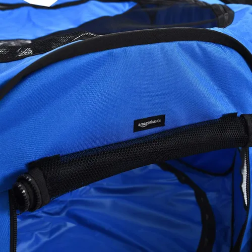 Vista 2 de Amazon Basics Corral Plegable Octogonal para Interior y Exterior, Portátil, Suave para Perros/Cachorros/Juguetes, 114 cm / 45", Azul