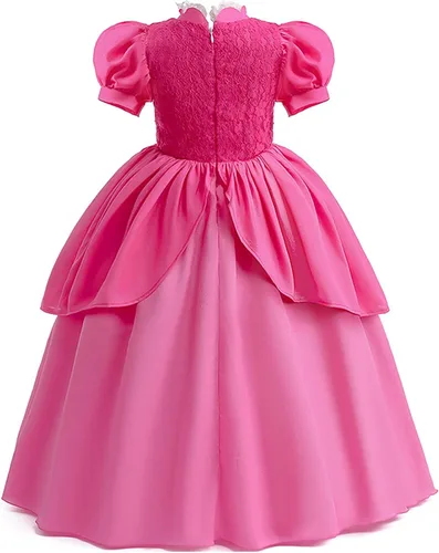 Vista 4 de Disfraz de princesa melocotón para niñas, disfraces de Halloween, disfraz de cosplay con accesorios, 2T-10T