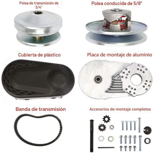 Vista 6 de Convertidor de par 212CC 6.5 HP 3/4" - Serie 30 Go Kart Mini Bike Comet Embrague 10T 40/41 y 12T 35 Cadena Depredador Driver Juego de reemplazo