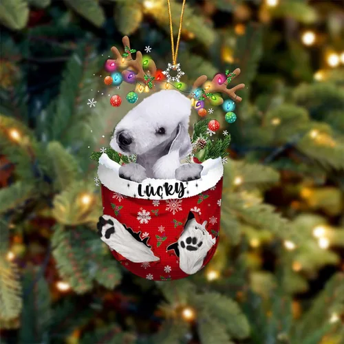 Vista 147 de Adorno de Navidad personalizado para perro Airedale Terrier en bolsillo de nieve, adorno para árbol de Navidad, idea de regalo para amantes