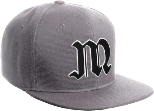 Vista 936 de Daxton Gorra clásica con visera de billete plano con letras del alfabeto inglés antiguo de la A a la Z
