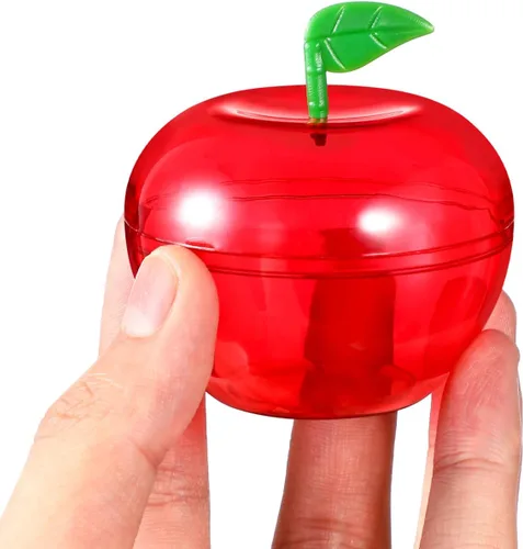 Vista 4 de FOMIYES Caja de dulces con forma de manzanas navideñas, 12 unidades, de plástico, con relleno de manzanas, recipientes decorativos para dulces