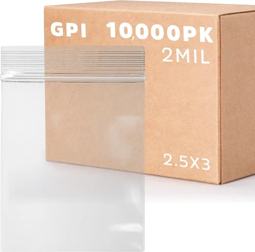 Vista 26 de GPI - Paquete de 100 bolsas de plástico transparente con cremallera de 1 x 1 pulgada de grosor, bolsas de plástico transparente con cierre