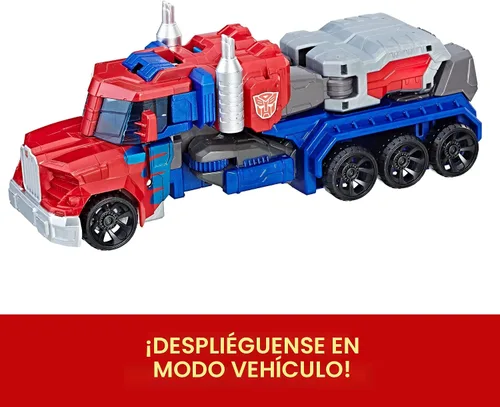 Vista 3 de Transformers heróicos juguetes Optimus Prime figura de acción- Figura de acción atemporal de gran escala, cambia en el camión de juguete - Juguetes