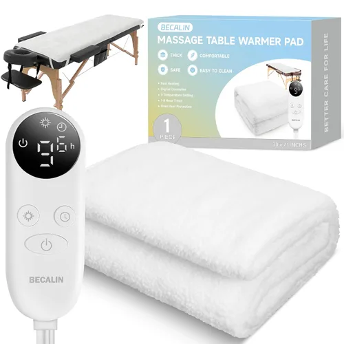 Vista 14 de Calentador de mesa de masaje, almohadilla de calefacción profesional SPA masaje cama calentador almohadillas Blanco