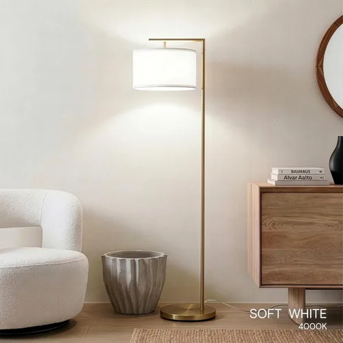 Vista 8 de Brightech Montage - Lámpara de pie moderna, lámpara de pie LED para salas de estar y oficinas, lámpara de pie alta para lectura de dormitorio