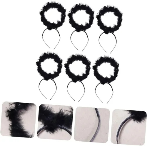 Vista 4 de USHOBE 30 Pcs Black Angel Headband Cosplay Costume Makeup Headband Prom Tiara Headbands for Women Headbands for Halloween Party Angels Hair