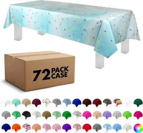 Vista 17 de Grandipity Mantel de plástico desechable de calidad prémium para fiestas con temática de globos de cumpleaños, 1 paquete, 54 x 108 pulgadas, mantel