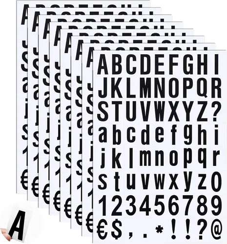 Vista 9 de Zonon 8 hojas de pegatinas de números para buzón, kit de letras y números de vinilo autoadhesivo para buzón, letreros, ventana, puerta, automóviles