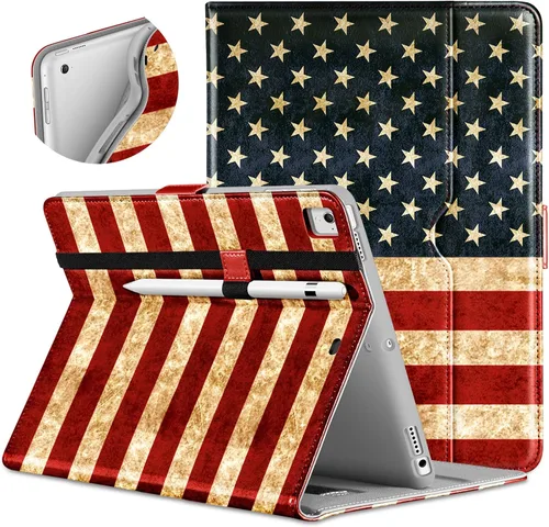 Vista 12 de DTTO para iPad de 9.7 pulgadas 5ª/6ª generación 2018/2017, funda con soporte para Apple Pencil, funda de cuero premium tipo folio con soporte