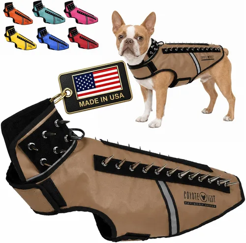 Vista 40 de CoyoteVest SpikeVest - Chaleco de arnés para perro, accesorios reflectantes para perros con picos para proteger a tu mascota de ataques de Raptor