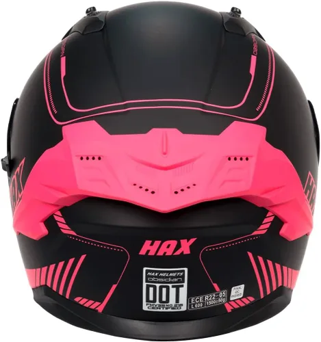 Vista 7 de HAX Obsidian Pro Full Face Dual Visor Adult Motorcycle Helmet for Motorbike Street Bike with Pinlock Ready DOT Approved