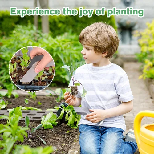 Vista 6 de 2 pinzas de trasplante de plántulas, pinzas de trasplante de plantas de jardinería de acero inoxidable de 6.7 pulgadas, pinzas de trasplante