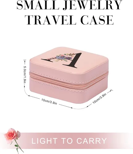 Vista 3 de Parima Joyero de viaje, organizador de joyas, pequeño estuche de viaje para mujer, mini joyero de viaje, estuche de joyería de viaje, estuche