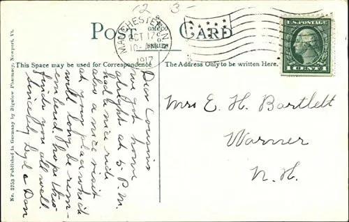 Vista 2 de Federal Building and Court House Newport, Vermont VT Original Antique Postcard