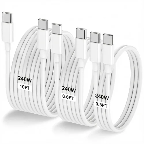 Vista 19 de LOFPYE Paquete de 3 cables USB C a USB C de 1 pie y 60 W, cable de carga rápida tipo C para iPhone Air 17 16e 16 15 Pro Plus Pro Max, para Galaxy