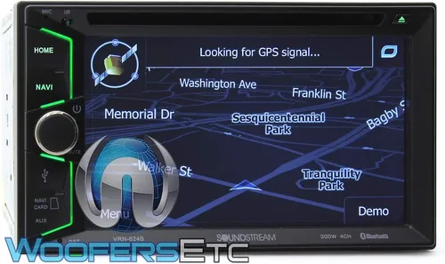 Vista 3 de Soundstream VRN-624B, estéreo de coche de doble DIN de 6.2 pulgadas, receptor multimedia de pantalla táctil LCD de navegación, GPS Bluetooth Audio