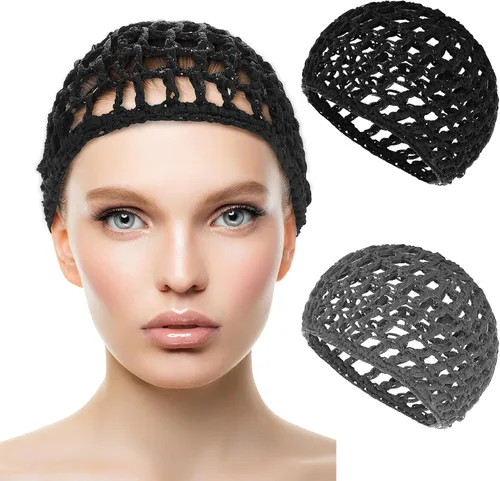 Vista 18 de WLLHYF Gorros de Peluca para Cabello Grueso y Largo, Gorros Ajustables de Red Malla Trenzada para Tejer, Hacer Crochet, Coser, Tejido de Red